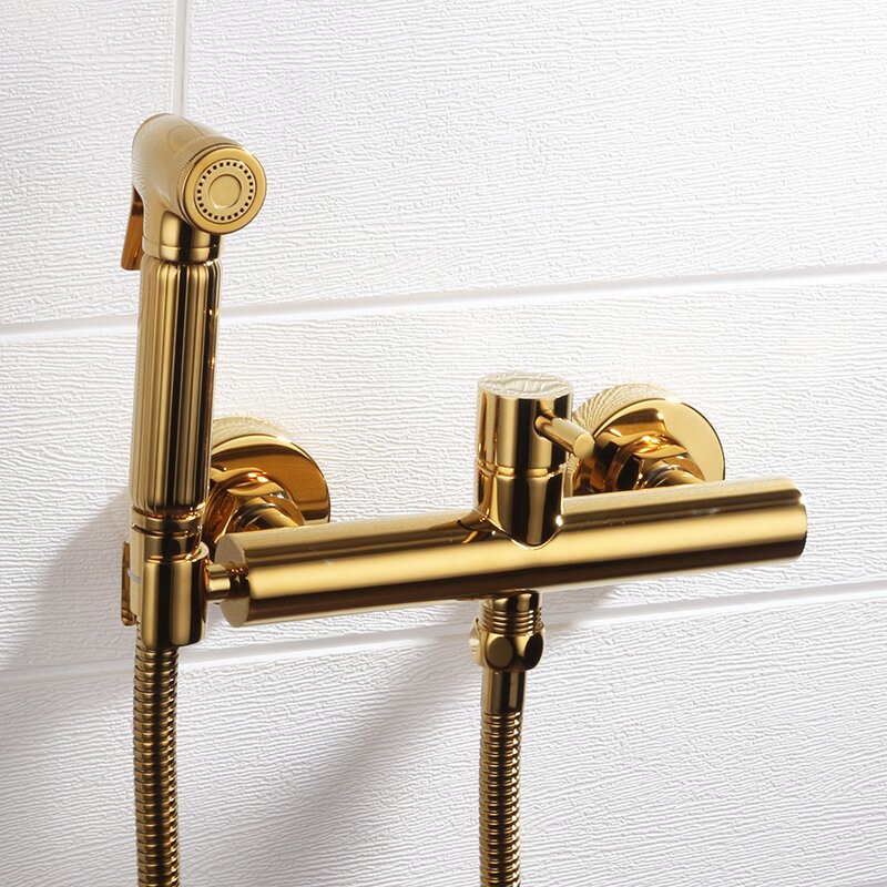 Гигиенический душ TSH-135 со смесителем, золотой