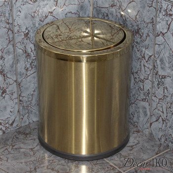 Золотое ведро для мусора с крышкой GBS-07, 12 л
