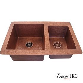 Двойная медная мойка для кухни KD-33231