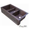 Тройная мойка из меди с фартуком KT-442310-2