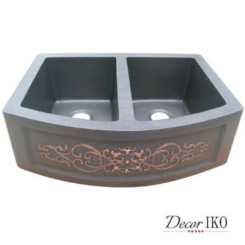 Двойная медная мойка для кухни KD-332510