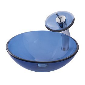 Раковина накладная RGS-200 из стекла, синяя