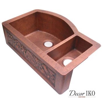 Двойная медная мойка для кухни KD-332210-1