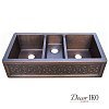 Тройная мойка из меди с фартуком KT-442310-2