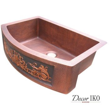 Медная мойка для кухни с фартуком KS-362510-1
