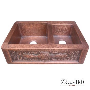 Двойная медная мойка для кухни KD-33233