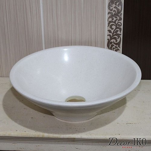 Раковина из мрамора SS-82 белая