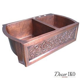 Двойная медная мойка для кухни CKD-362210