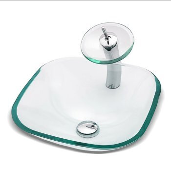 Квадратная прозрачная раковина из стекла RGS-09