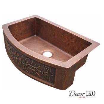 Медная мойка для кухни с фартуком KS-33229-2