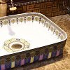Раковина накладная AD-172, прямоугольная с декором