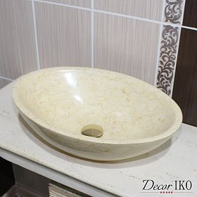 Раковина накладная из мрамора SS-050, овальная
