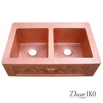 Двойная медная мойка для кухни KD-35229