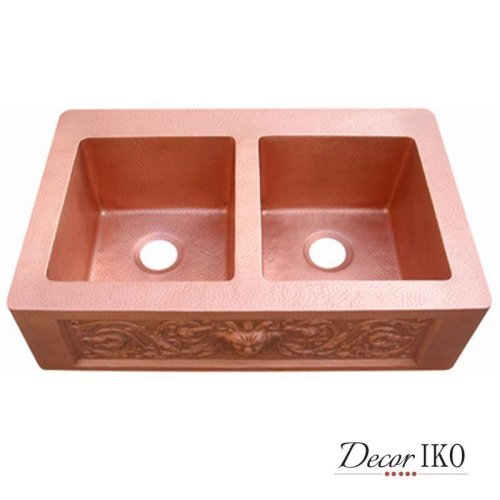Двойная медная мойка для кухни KD-35229