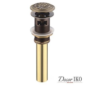 Донный клапан для раковины OS-00A12 бронзовый, с переливом