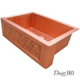 Медная мойка для кухни с фартуком KS-332310
