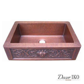Медная мойка для кухни с фартуком KS-33229