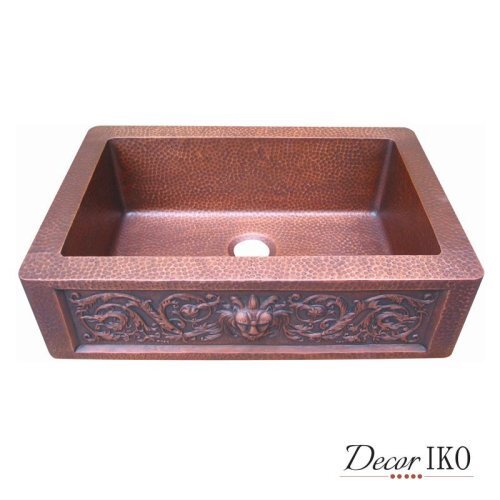 Медная мойка для кухни с фартуком KS-33229