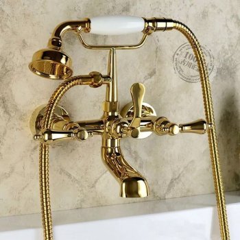 Смеситель для ванны FSH-129 с душем, золотой