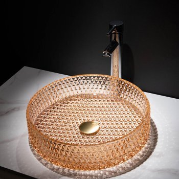 Круглая оранжевая раковина из стекла RGS-03