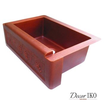 Медная мойка для кухни с фартуком KS-332210