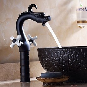 Смеситель для накладной раковины FB-05 черный