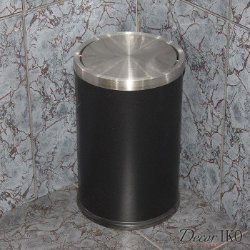 Черное ведро для мусора с крышкой BBK-58, 10 л