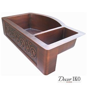 Двойная медная мойка для кухни KD-36229