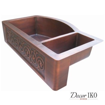Двойная медная мойка для кухни KD-36229
