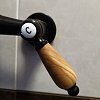 Смеситель настенный с деревянными ручками WAF-31DS, черный