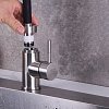 Смеситель для кухни с гибким изливом D-104 черный