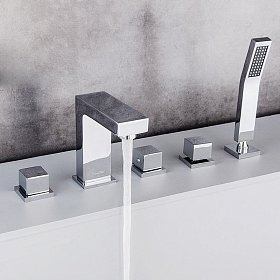 Смеситель на борт ванны 5 отверстий хром FBB-95