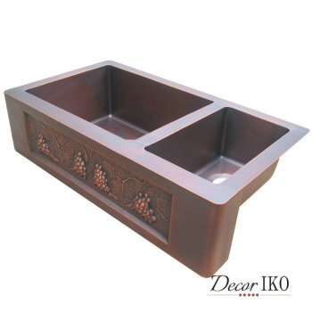 Двойная медная мойка для кухни KD-392210