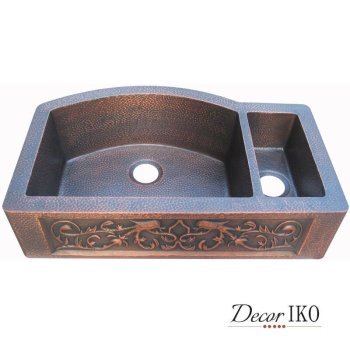 Двойная медная мойка для кухни KD-36229-1