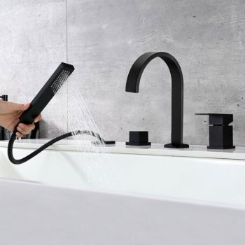 Смеситель на борт ванны FBB-85 на 4 отверстия, черный