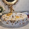 Раковина накладная CSC-315, овальная с рисунком