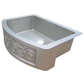 Медная мойка для кухни с фартуком KS-33259