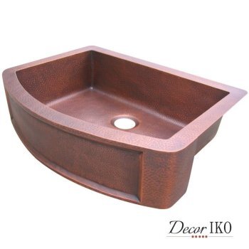Медная мойка для кухни с фартуком KS-33258
