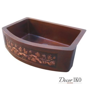 Медная мойка для кухни с фартуком KS-362510