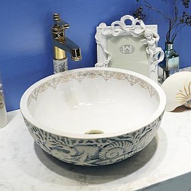 Раковина накладная AD-54 с декором