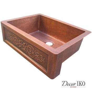 Медная мойка для кухни с фартуком KS-332510