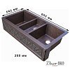 Тройная мойка из меди с фартуком KT-442310-2