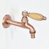 Кран для бани с деревянной ручкой FKS-68DS медный