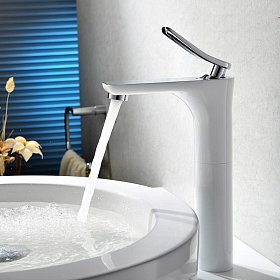 Смеситель для раковины K87013W с высоким изливом, белый