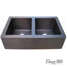 Двойная медная мойка для кухни KD-33218