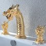 Смеситель для раковины на 3 отверстия GF-172 золотой