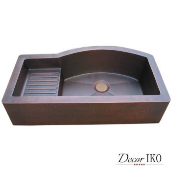 Медная мойка для кухни с фартуком DKS-39229-4