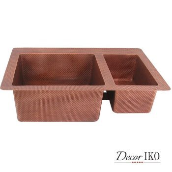 Двойная медная мойка для кухни KD-33221010