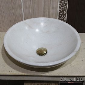 Раковина накладная из мрамора SS-011, круглая