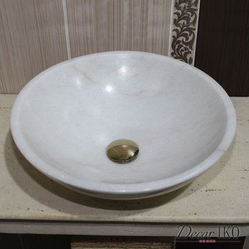 Раковина накладная из мрамора SS-011, круглая